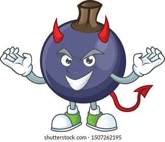 Devil fresh blackcurrant cartoon for healthy diet