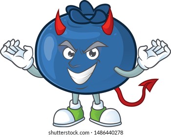 Devil fresh blueberry character design with mascot