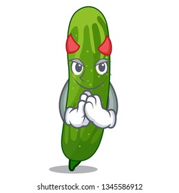 Devil fresh cucumber isolated in the cartoon