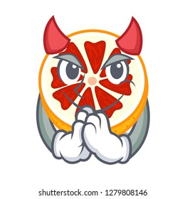 Devil fresh grapefruit fruit in shape character