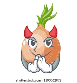 Devil fresh onion isolated on the mascot