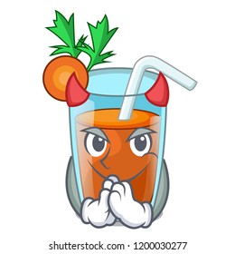 Devil fresh smoothie carrot in cartoon table