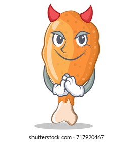 Devil fried chicken character cartoon vector illustration