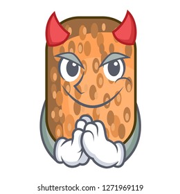Devil fried tempeh snack above cartoon leaf
