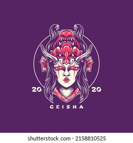 Devil Geisha Illustration For Merchandise