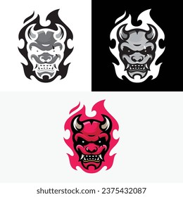 Devil Ghost Fire Mask Logo