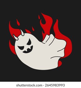 Fantasma do Diabo em Chamas para o Halloween