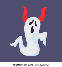 devil ghost silhouette isolated vector illustration. Element for halloween needs
