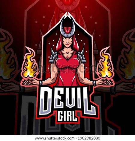 Devil girl esport mascot logo design