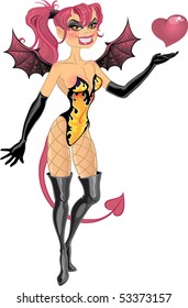 Devil girl with heart