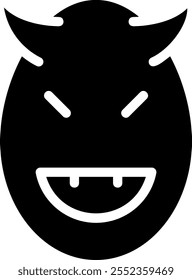 devil glyph icon illustration vector