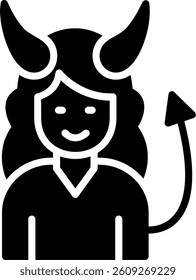 Devil Glyph Icon Vector Design