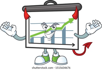 Devil up graphic board on white background
