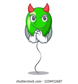 Devil green ballon with cartoon ribbons beautiful
