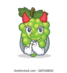Devil green grapes mascot cartoon