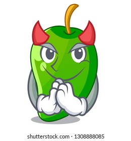 Devil green mango in the cartoon shape