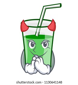 Devil green smoothie mascot cartoon vector illustration