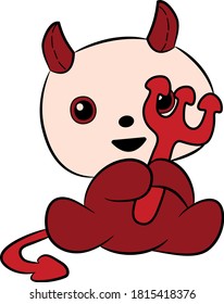 Devil Halloween character colored cartoon