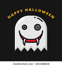 Icono De Halloween Del Diablo Relleno Estilo De Línea. Ilustración del logotipo del vector fantasma. Halloween Halloween Símbolo de terror Icono Celebración Halloween