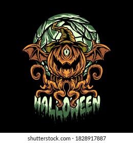 Devil Halloween Illustration for design merchandise or poster