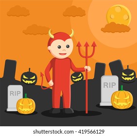 Devil at halloween party