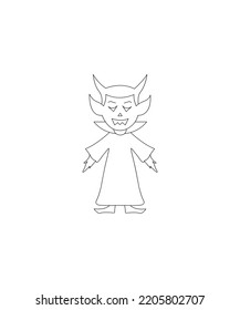 Devil Halloween vector. illustration of devil isolated on white background. Happy Halloween. Halloween character vector Perfect for coloring book, textiles, icon, web, painting, children's books. 