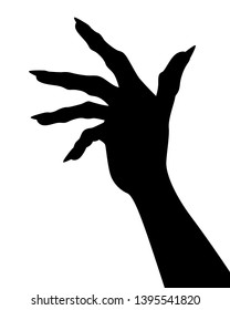 Devil hand silhouette vector on white