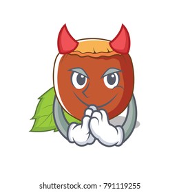 Devil hazelnut mascot cartoon style