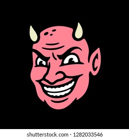 DEVIL HEAD COLOR BLACK BACKGROUND