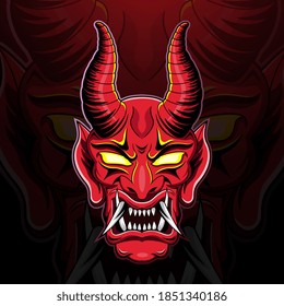 Diseño del logo de la mascota Devil head Esport