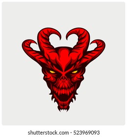 Devil head illustration.