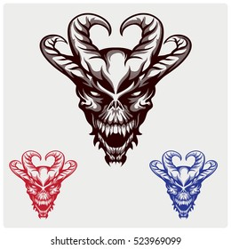 Devil head illustration.