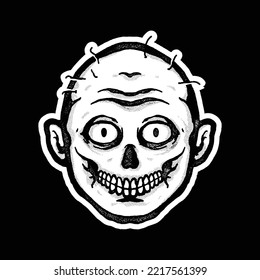 devil head illustration, line art. perfect used for logo, print, or etc