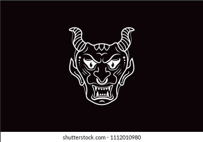 Devil head illustration. Logo Devil. Vector illustration