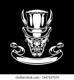 devil head illustration shirt design