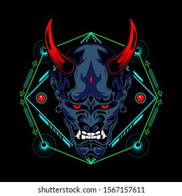 devil head illustration shirt design