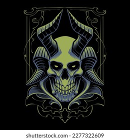 the devil head illustration vector