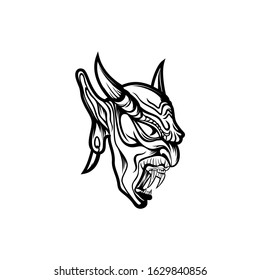 devil head illustration vector art