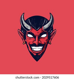 devil head illustration vector mascot