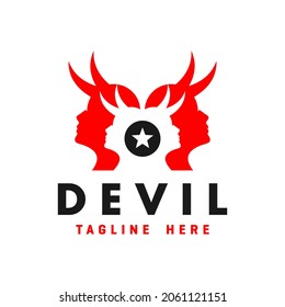devil head inspiration illustration logo design