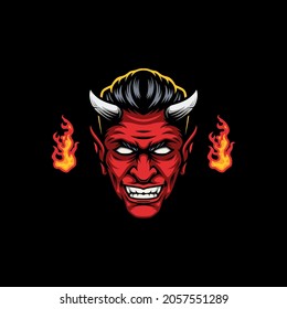 Devil Head Mascot Design Vector