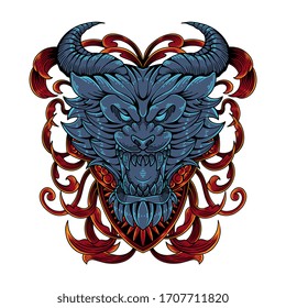 Diseño del logo de la mascota del diablo