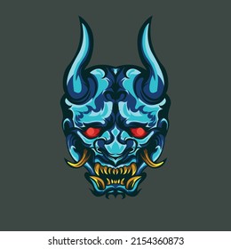 devil head mask illustration design