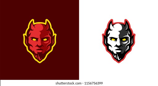 DEVIL head modern sports logo mascot template