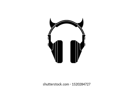 devil head phone music logo