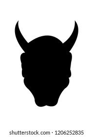 Devil head silhouette, isolated on white