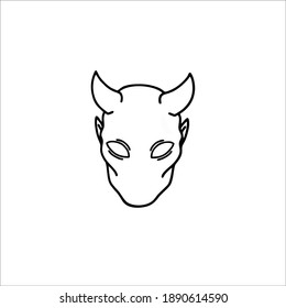 Devil Head Symbol Logo. Vector Illustration.