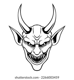 Devil Head Vector. Devil Demon Mascot Logo Vector Design Template