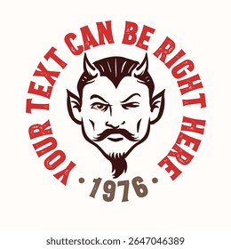 Devil Head Vector Graphic Design Street Wear Badge Illustration for Logo, T-shirt Design, Patch, Poster and Others
