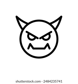 devil head - vector icon, emoji, pictogram	